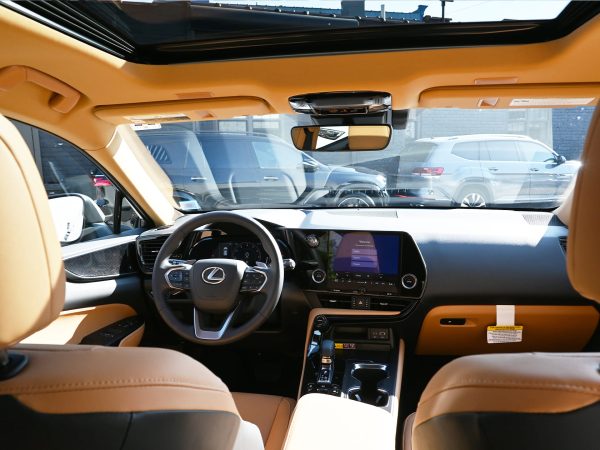 Images of 2025 Lexus NX350 SUV luxury interior, and digital dashboard